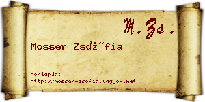 Mosser Zsófia névjegykártya